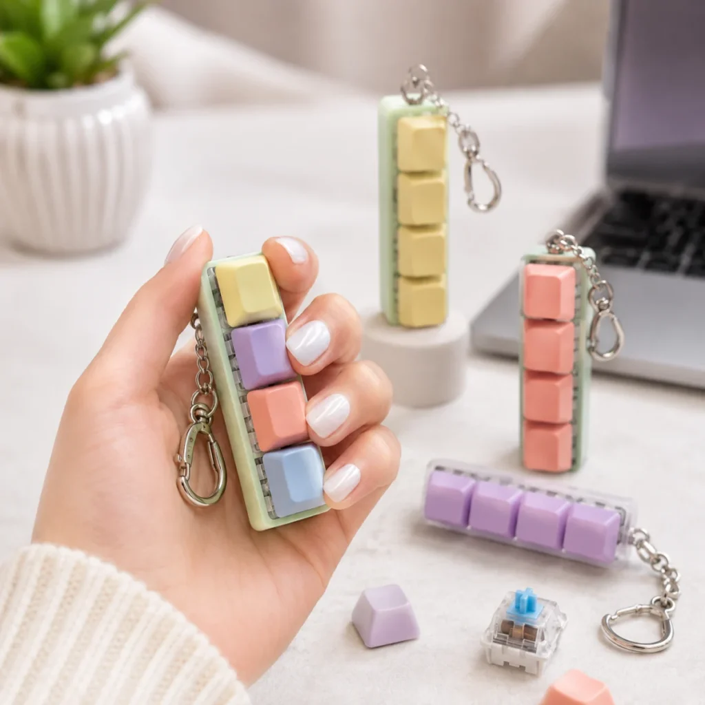 4-Key Mechanical Keyboard Keychain