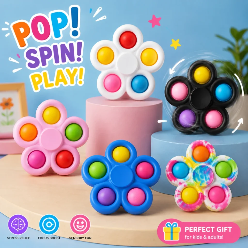 Flower Fidget Spinner + Popper